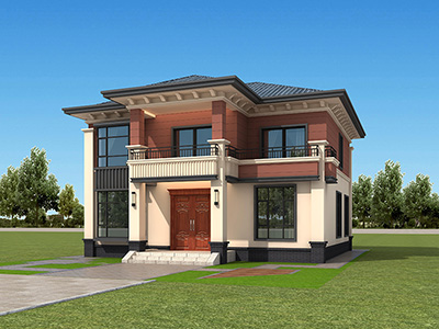 農(nóng)村二層中式房屋設(shè)計圖紙柏竣別墅圖紙BZ2559-新中式風格